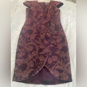 Vince Camuto, Dress, Size 6, Gold Pattern on Purple, NWOT